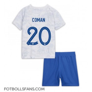 Frankrike Kingsley Coman #20 Replika Bortatröja Barn VM 2022 Kortärmad (+ Korta byxor)